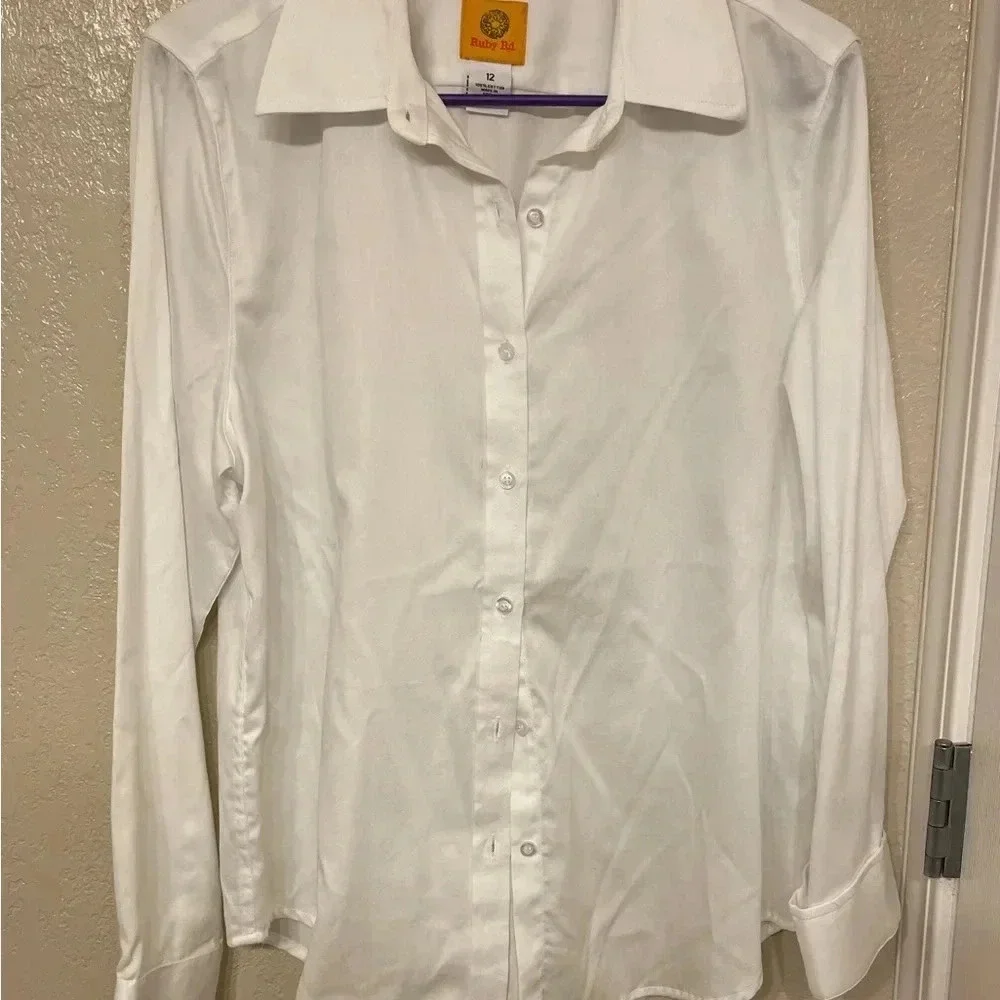 NWT Ruby Rd. White career staple suit shirt Career office 12 - Picture 5 of 5